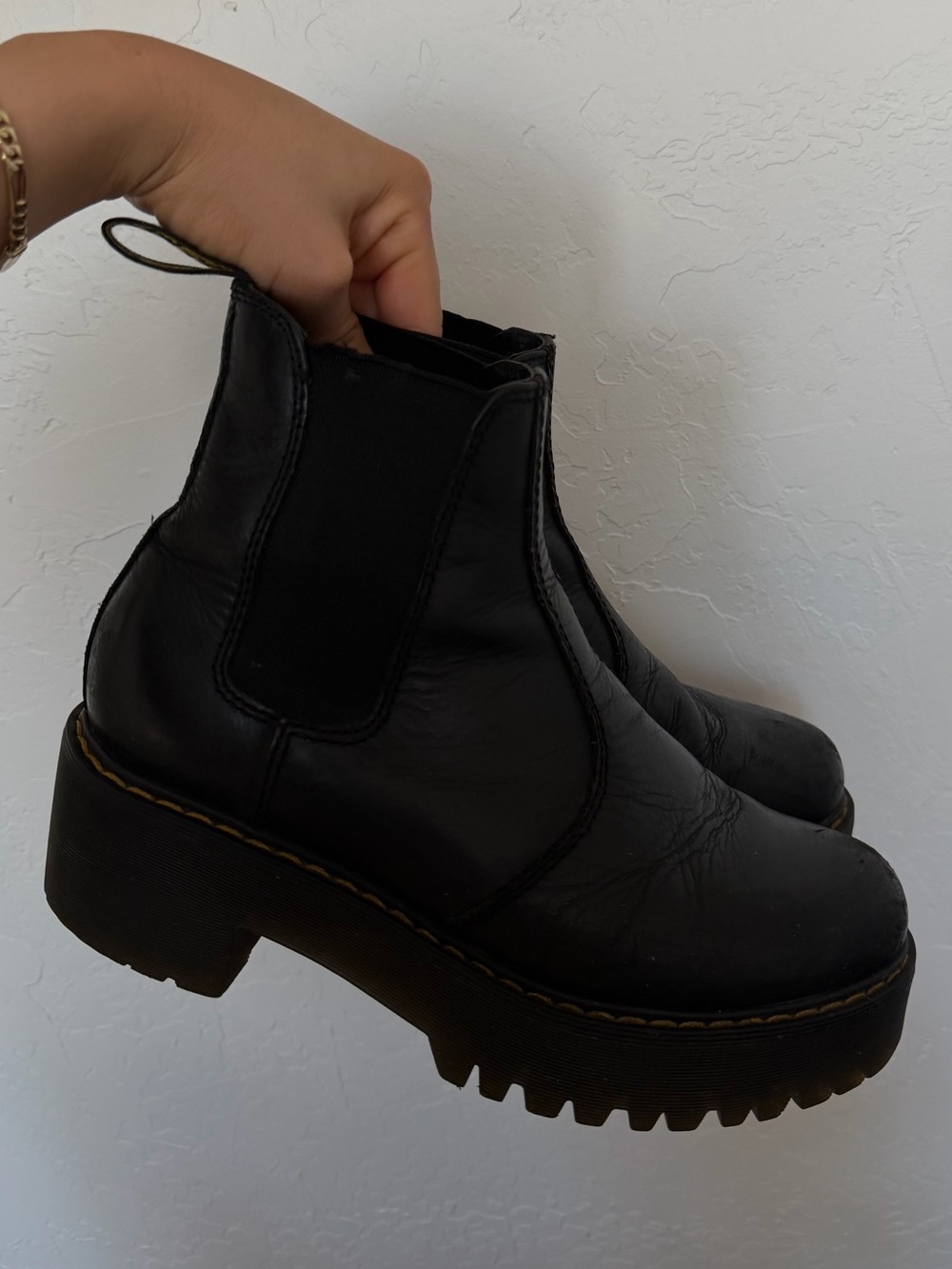 Dr. Martens Black Platform Chelsea Booties
